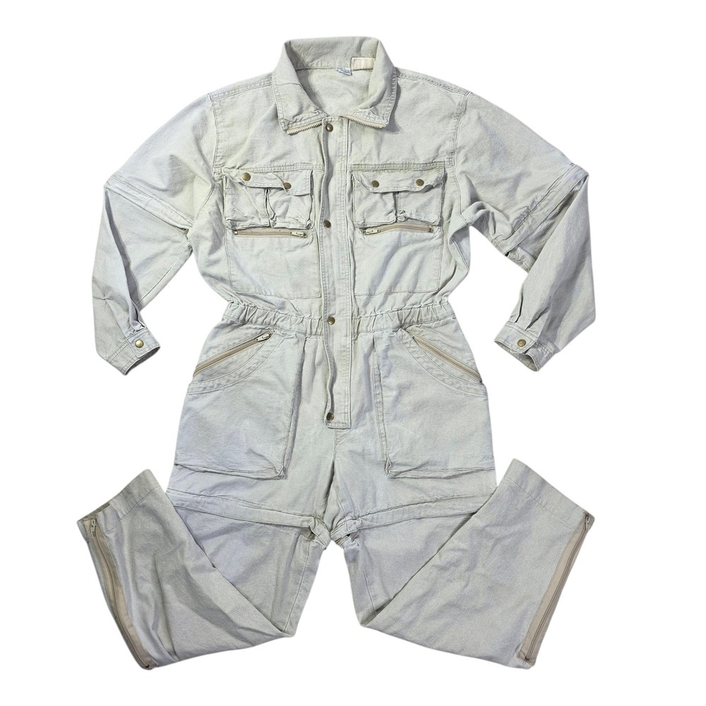 Vtg‎ Foreign Legion International Male Beige Flight Aviator Suit Jumpsuit Large